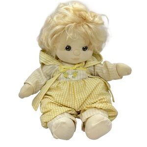 VTG Mattel 1985 My Child Doll with Blonde Hair Brown Eyes Seersucker Outfit READ
